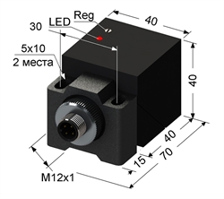 PS1-39-50N11-C4 Емкостный датчик, Sn 50 мм /25 мм, не заподлицо, PNP, замыкающий, NO, -25...+75 °C, 12...30 V DC, разъем/М12/4-конт.