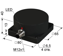 Индуктивный датчик, Sn 25 мм, заподлицо, NPN, замыкающий, NO, -25...+75 °C, 10...30 V DC, разъем/М12/4-конт.
