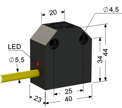 Индуктивный датчик, Sn 5 мм, заподлицо, PNP, замыкающий, NO, -25...+75 °C, 10...30 V DC, кабель ПВХ 5,5 мм/3x0,35/ 2 м.