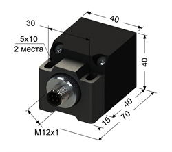 Индуктивный датчик, Sn 15 мм, заподлицо, PNP, размыкающий, NC, -25...+75 °C, 10...30 V DC, разъем/М12/4-конт.