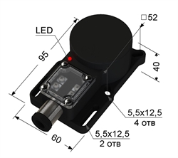 Индуктивный датчик, Sn 20 мм, заподлицо, PNP, замыкающий, NO, -25...+75 °C, 10...30 V DC, клеммная коробка/вывод вбок.