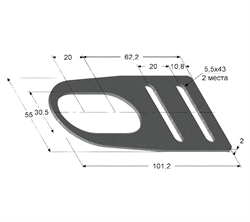 Прямой стальной кронштейн М30 с поперечной регулировкой.