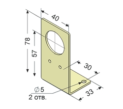 Кронштейн для замены БВК260, БВК24 при установке датчика PS2-32-8B11-K. Угловой. Сталь.