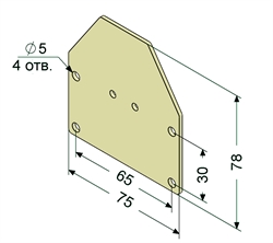 Кронштейн для замены БВК262 при установке датчика PS2-32-8B11-K. Прямой. Сталь.