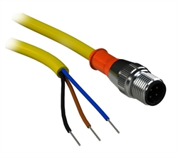 Соединитель прямой. Вилка 4-pin М12. Длина кабеля 2 м (3x0,35).