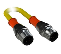 Соединитель прямой. 2 прямых вилки 4-pin M12. Длина кабеля 2 м (4x0,2).