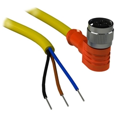 Соединитель угловой. Гнездо 4-pin М12. Длина кабеля 2 м (3x0,35).