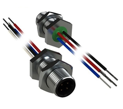 Соединитель прямой. Вилка 4-pin М12. Длина провода 0,2 м (4x0,2).