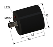 Индуктивный датчик, L-73 мм, Sn 20 мм, заподлицо, PNP, замыкающий, NO, -25...+70 °C, 10...30 V DC, разъем/М12/4-конт.